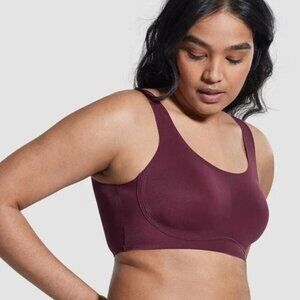 True & Co. Burgundy Red Scoop-neck Bra Bralette (missing padding) S